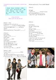 English Worksheet: Jonas Brothers - Thats just the way we roll