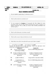 English Worksheet: Silly Science Cartoon (Listening Activity)