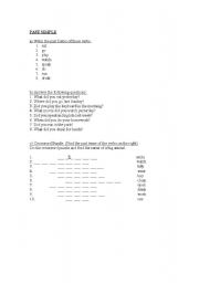 English worksheet: Past Simple