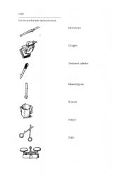 English Worksheet: science tools