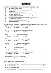 English worksheet: VARIED WORKSHEET