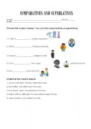 English Worksheet: comparatives and superlatives