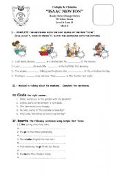 English Worksheet: Simple Past Test