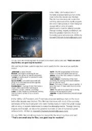 English Worksheet: ON THE SHADOW OF THE MOON