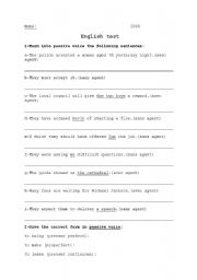 English worksheet: Passive voice test