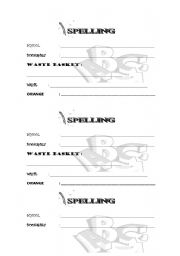 English Worksheet: Spelling