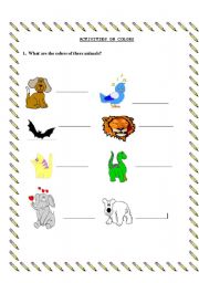 English worksheet: Practicing Colors (3 pages)