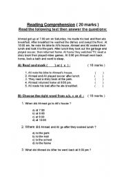 English worksheet: Read and Answer