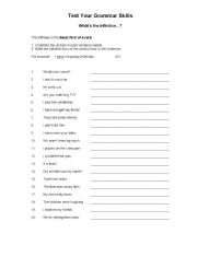 English Worksheet: Test Your Grammar Skills