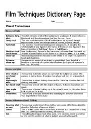 Film Techniques Introduction or Revision