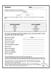 English Worksheet: Questions and degrees of comparison