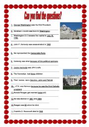 English Worksheet: Amercian presidents