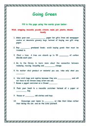 English worksheet: Going Green