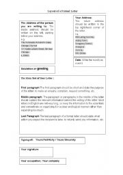 English Worksheet: Layout of formal writing (1)