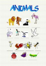 English worksheet: ANIMALS part1