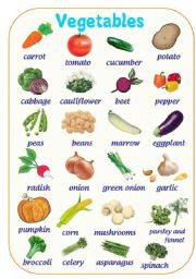 English Worksheet: VEGETABLES PICTURE DICTIONARY