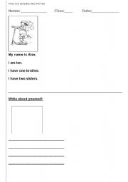 English worksheet: READ and WRITE