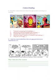English Worksheet: Reading Comics