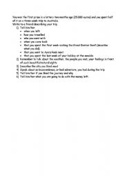 English worksheet: outline for a letter