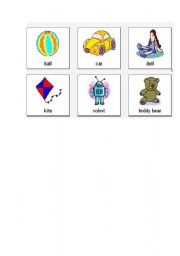 English worksheet: TOYS FLASHCARDS