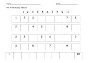 English worksheet: Before and after numbers