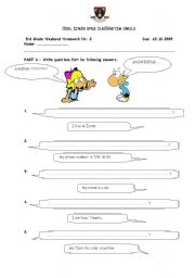 English worksheet: WH questions-numbers