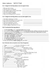 English Worksheet: Future Continuous exercises