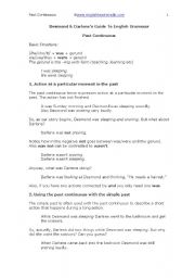 English worksheet: Past Continuous - Desmond & Darlene