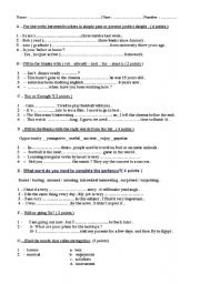 English Worksheet: grammar test