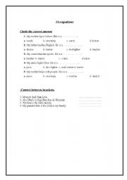 English worksheet: occupation