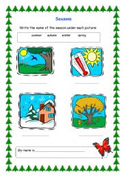 English Worksheet: The four seasons