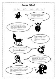 English Worksheet: Guess who?
