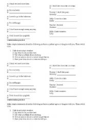 English worksheet: agreeing