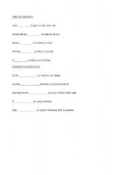 English Worksheet: Exercises Simple present & present continuous