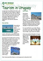 English Worksheet: Reading tourism in Uruguay