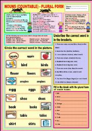 Nouns (countable) - Plural Form