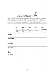 English worksheet: Does he like pizza?  simple game of 