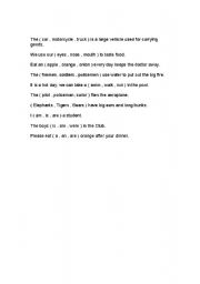 English Worksheet: Vocabulary & Grammar 