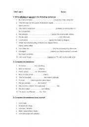 English worksheet: gereunds & infinitives