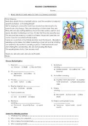 English Worksheet: Reading comprehension