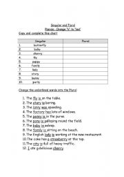 English Worksheet: Singular and Plural