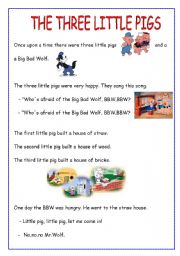 English Worksheet: THE THREE LITTLE PIGS