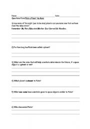 English Worksheet: pluto No more!