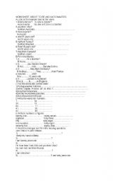 English worksheet: WORKSHEET