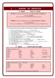 English Worksheet: 2nd part - Gerund and Infinitive