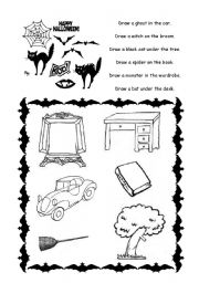 English Worksheet: Read and draw