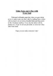 English Worksheet: Wish Mail christmas letters