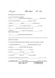 English worksheet: work sheet