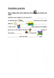 English worksheet: Vocabulary practice