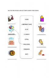 English Worksheet: Match the words and pictures